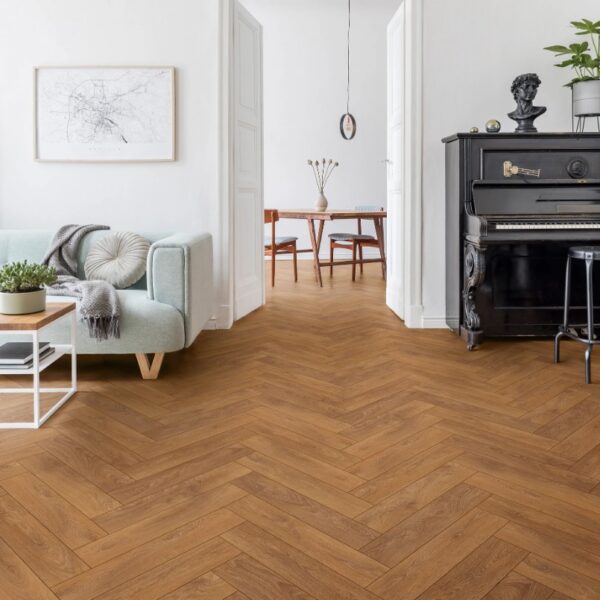 Panele podłogowe laminowane jodełka Harlech Oak AC5 8 mm