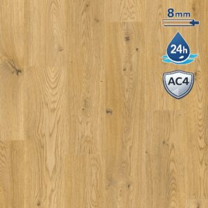 Panele podłogowe laminowane 24h wodoodporności Dąb Evra AC4 8 mm